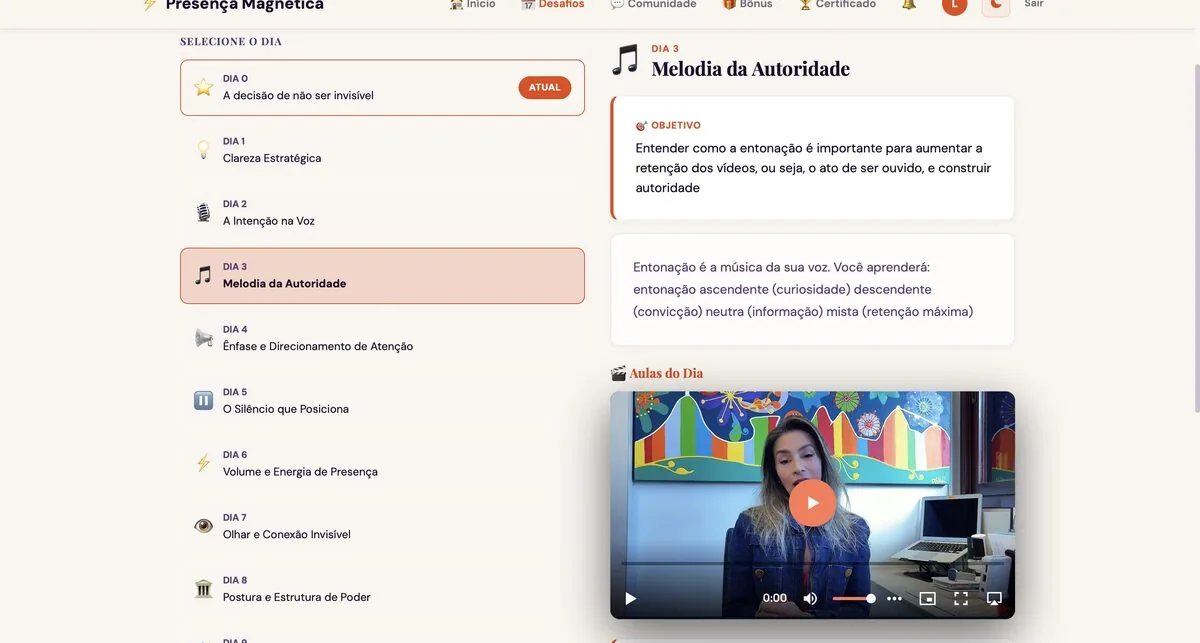 Aula em vídeo sobre melodia da autoridade